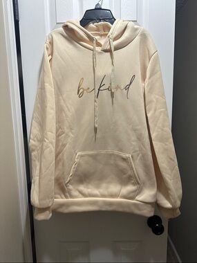 Be Kind Cream Hoodie Sweatshirt - Women's Cozy Pullover